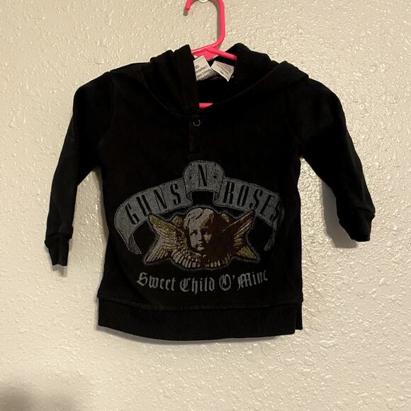 Guns N Roses Toddler Hoodie Shirt 18 Months Black Long Sleeve Graphic Baby Top - Picture 5 of 5